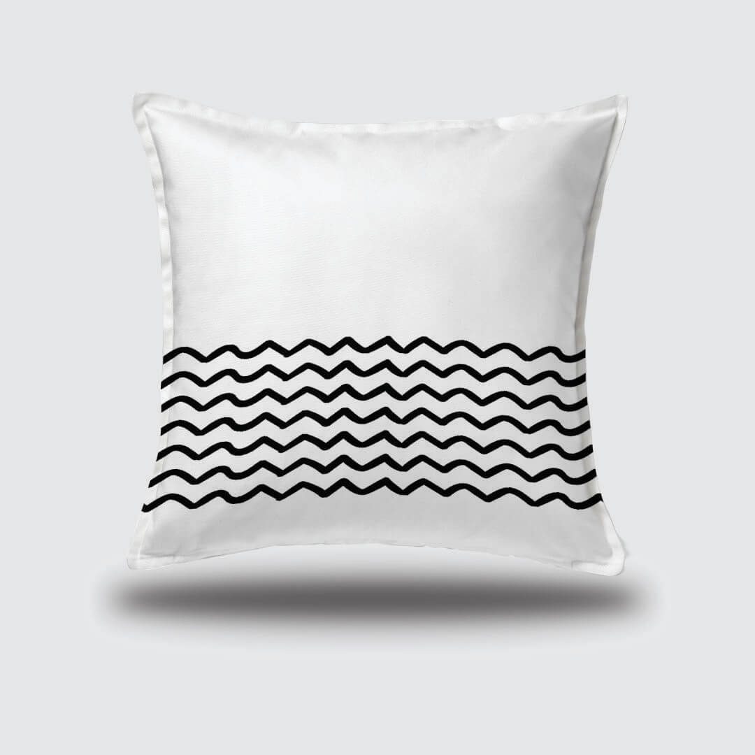 Cushion Cover - Nautical Dark Grey Waves