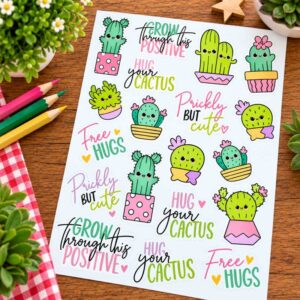Sticker Sheet - Cactus A4