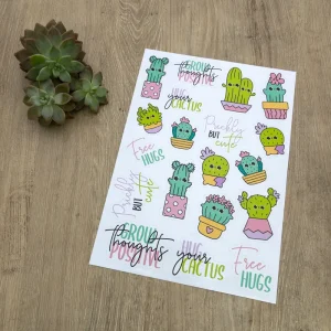 Sticker Sheet - Cactus A4