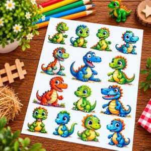 Sticker Sheet - Dinosaurs A4