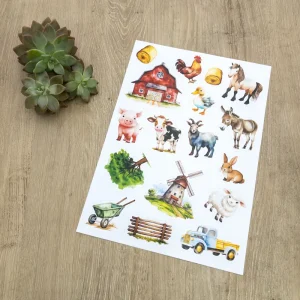 Sticker Sheet - Farm Animals A4