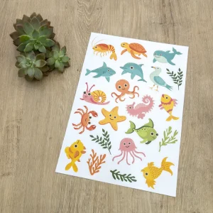 Sticker Sheet - Sea Creatures A4