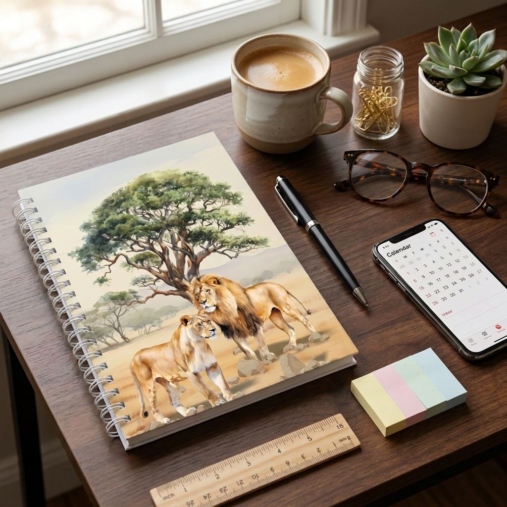 Notebook Hardcover A5 - Lions Colour