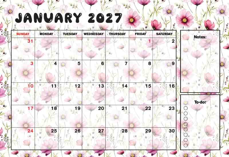 2027 Desk Calendar A3 - Cosmos - Image 2