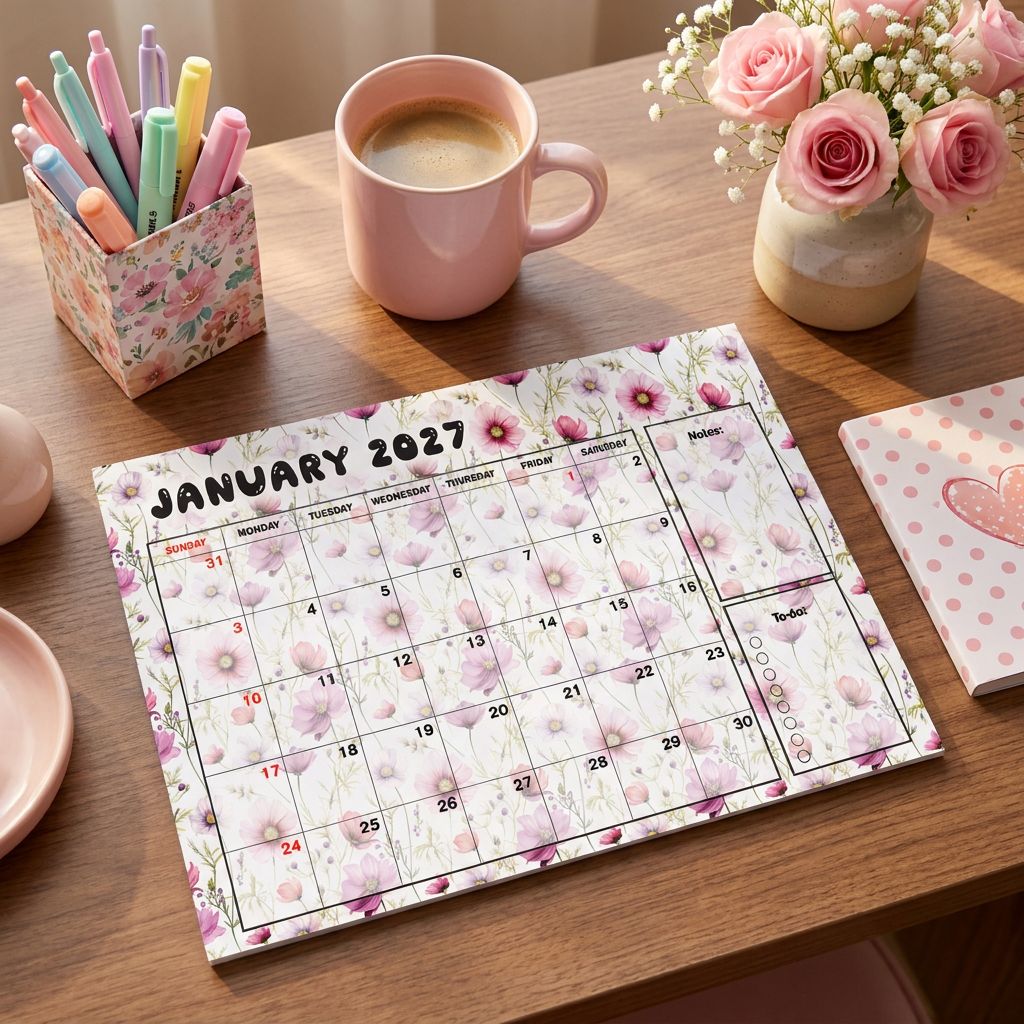 2027 Desk Calendar A3 - Cosmos