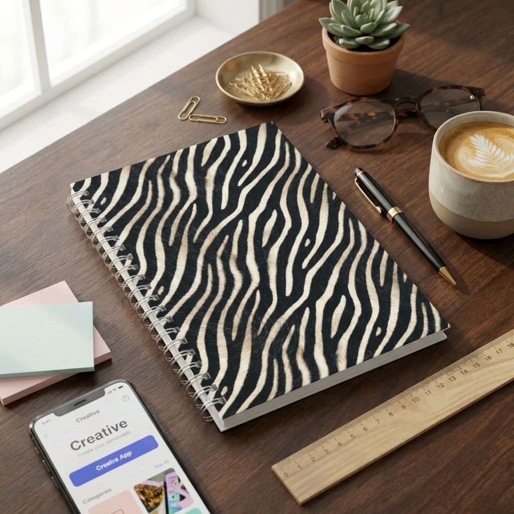 Notebook Hardcover A5 - Zebra Skin