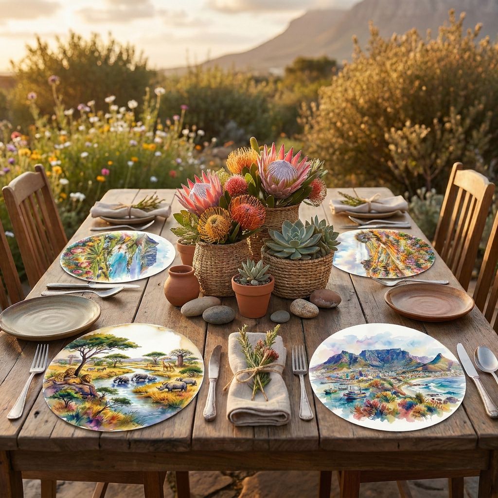 Placemats & Coasters Round - SA Scenery