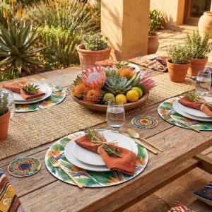 Placemats & Coasters Round - Strelitzias