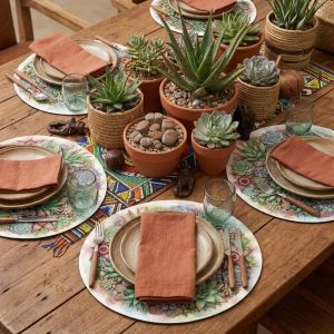 Placemats & Coasters Round - Succulents
