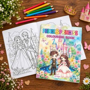Colouring In Book - Prince & Princess