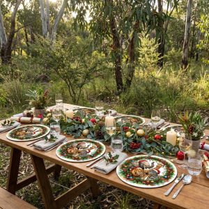 Placemat & Coasters Round - Christmas Safari Animals