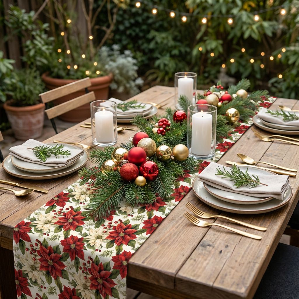 Table Runner - Christmas Poinsettia