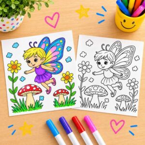 Canvas Print - Fairy and Mushroom