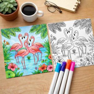 Canvas Print - Flamingos