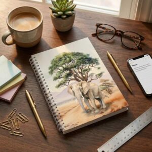 Notebook Hardcover A5 - Elephant (Colour)