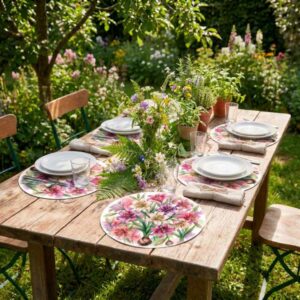 Placemats & Coasters Round - Lillies