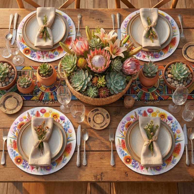 Placemats & Coasters Round - Wild Flowers