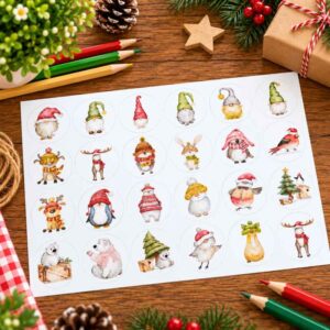 Sticker Sheet - Christmas Animals