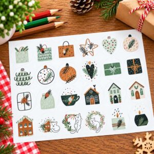 Sticker Sheet - Christmas Cats
