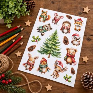 Sticker Sheet - Christmas Woodland Animals